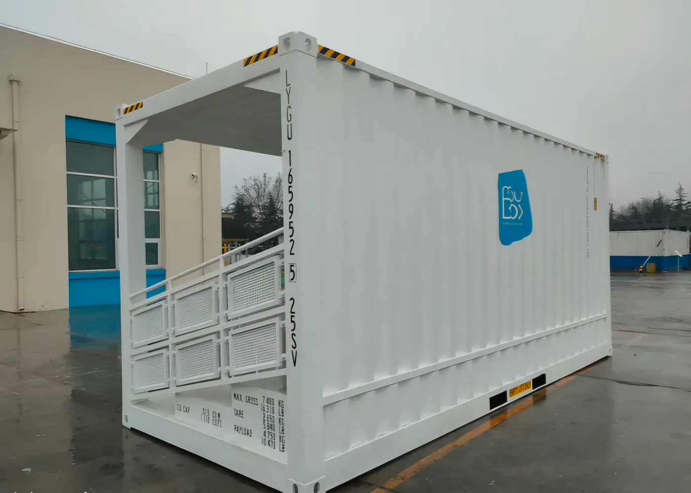 d2b984661d7c77e3cb405b7616acf3c37568216c Contenedor escalonado de 20 pies para stand - Imagen 1