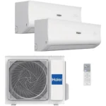Aire acondicionado Split 2 x 1 - HAIER Tide-R, 2752 fg/h, Función Inverter, Blanco