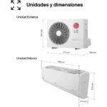Aire acondicionado Split 1 x 1 - LG PLUSWF18X, 4300 fg/h, Gold Fin™, Tecnología Replace, Wi-Fi, Blanco