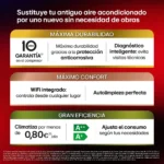Aire acondicionado Split 1 x 1 - LG PLUSWF18X, 4300 fg/h, Gold Fin™, Tecnología Replace, Wi-Fi, Blanco - Imagen 3